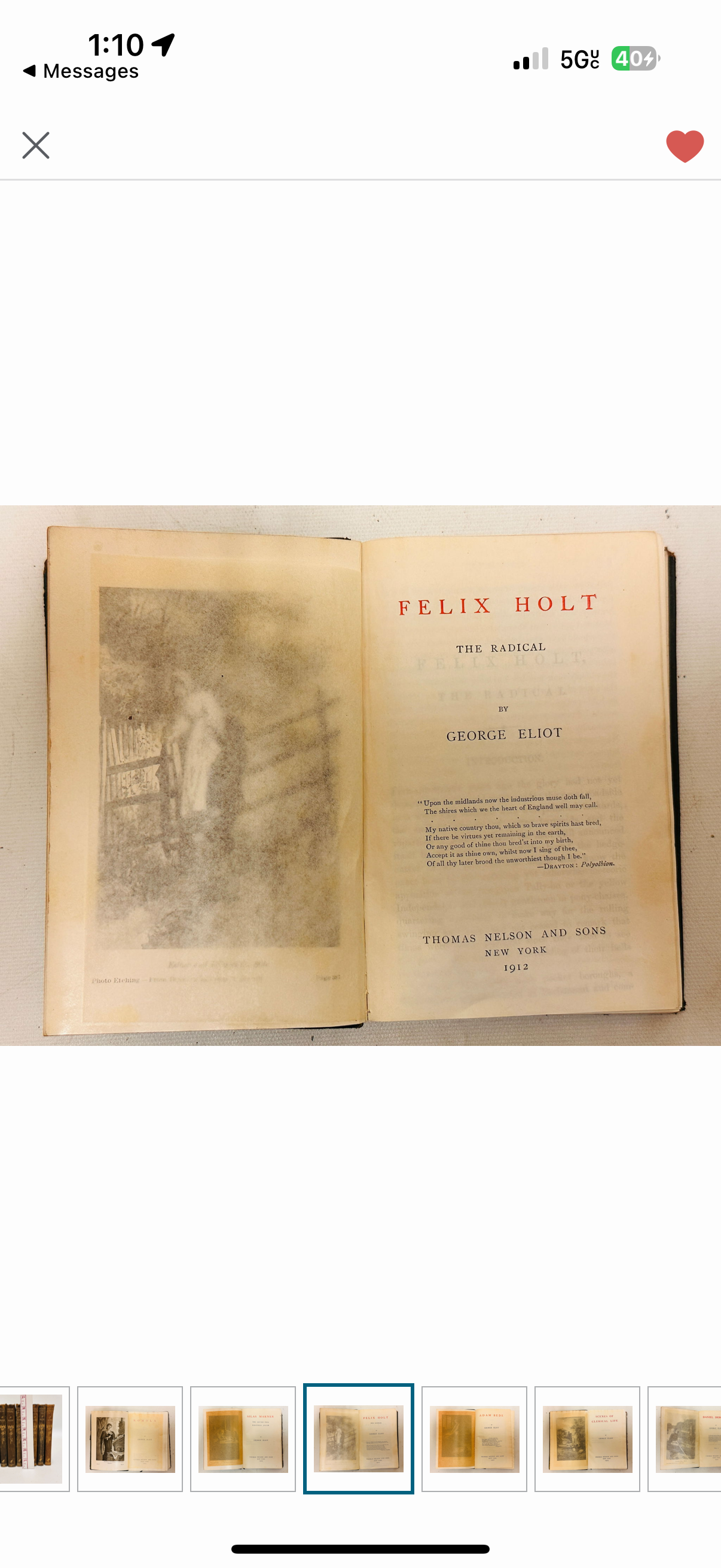 George Eliot – Antique 9-Volume Leather-Bound Set (1911–1917) | Thomas Nelson & Sons
