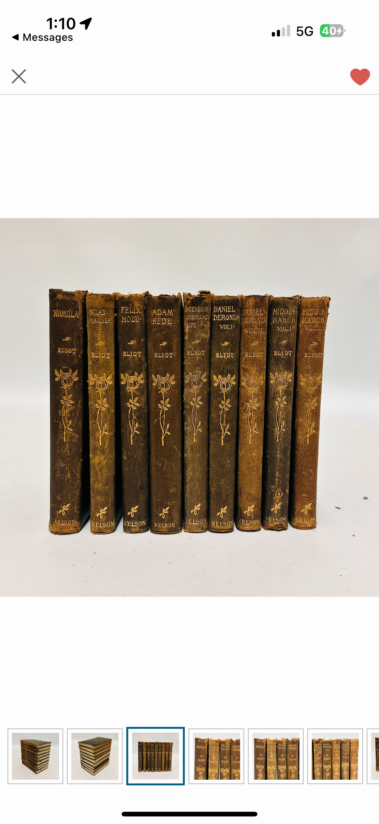 George Eliot – Antique 9-Volume Leather-Bound Set (1911–1917) | Thomas Nelson & Sons