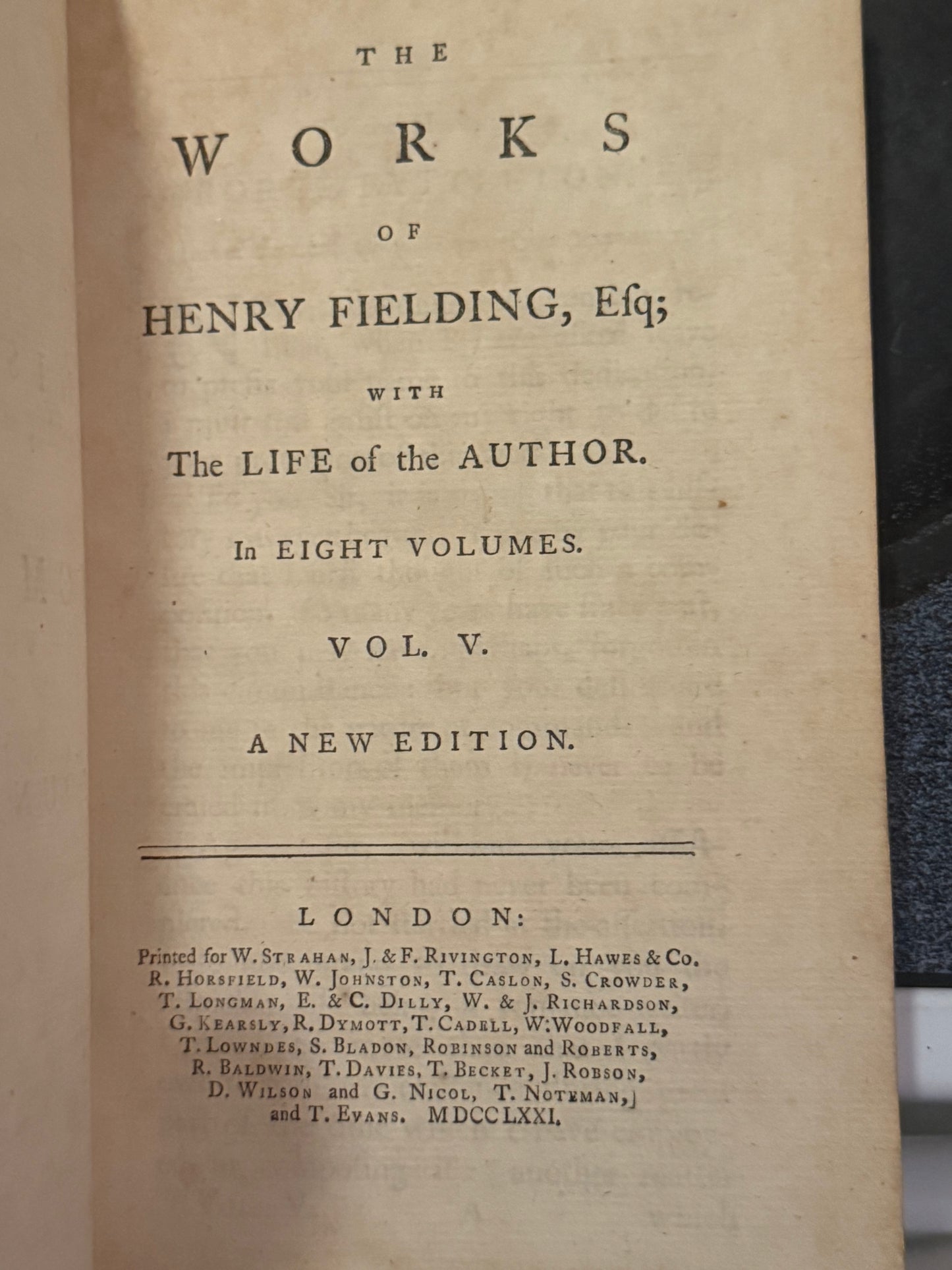 The Works of Henry Fielding, Esq. — 1771 New Edition, 7 of 8 Volumes